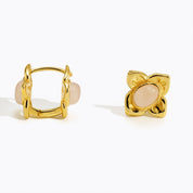 VV000000013 - S - AS - 18KG - Moonpetal Relic Hoop Earrings - Velora Vie