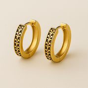 VV000000015 - S - 18K - The Sovereign Script Hoop Earrings - Velora Vie
