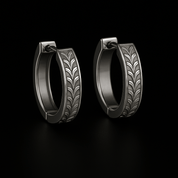 VV000000015 - S - R - The Sovereign Script Hoop Earrings - Velora Vie
