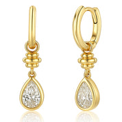 Soleil Drop Hoop Earrings