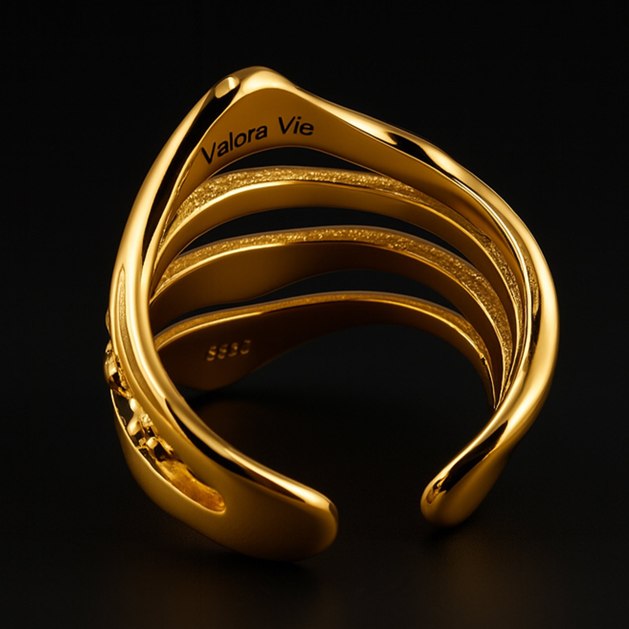 VV000000002 - S - A - 18KG - Crown of Tides Ring - Velora Vie