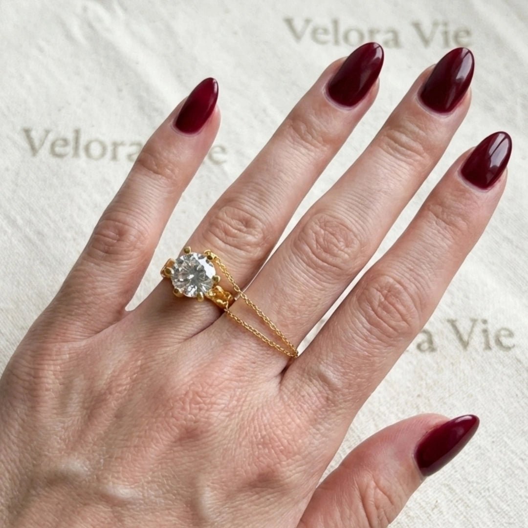 VV000000006-S-A-18KG - The Bound Flame Ring - Velora Vie