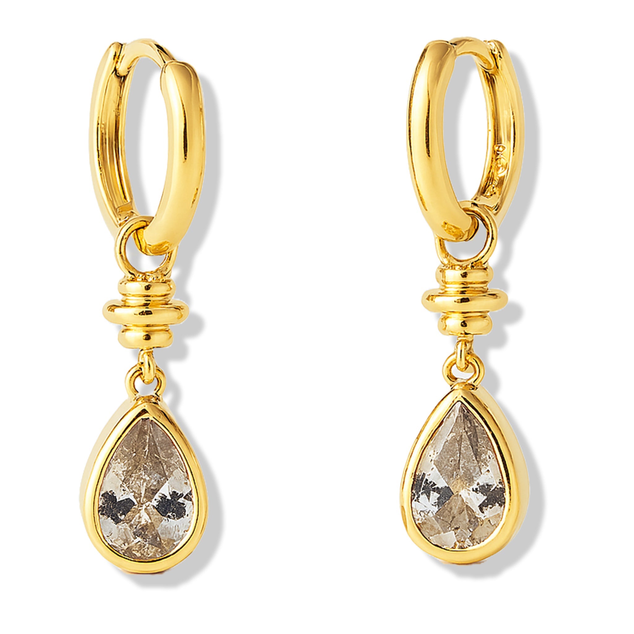 VV000000011 - S - 18KG - Soleil Drop Hoop Earrings - Velora Vie