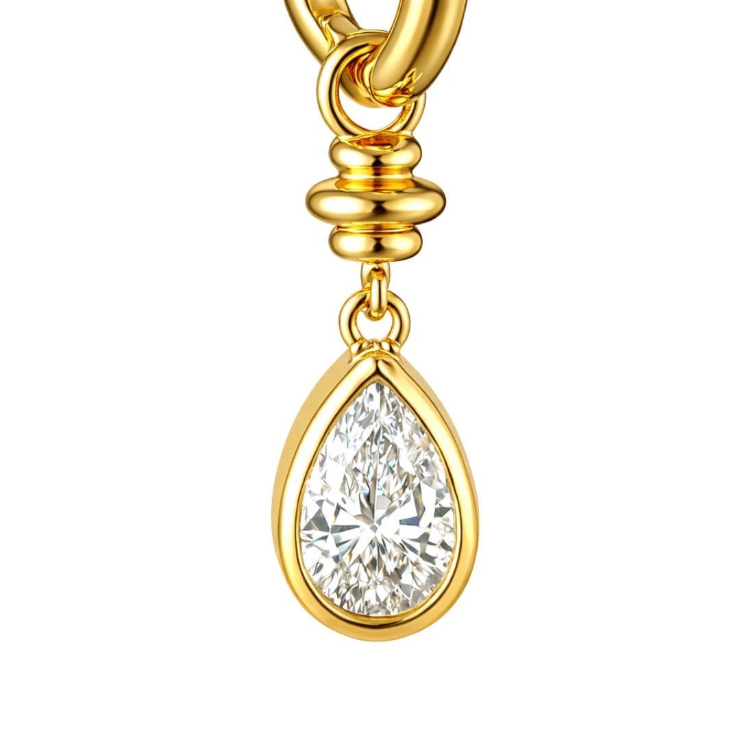 VV000000011-S-18KG - Soleil Drop Hoop Earrings - Velora Vie