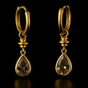 VV000000011 - S - 18KG - Soleil Drop Hoop Earrings - Velora Vie