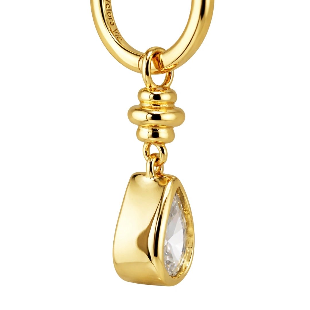 VV000000011-S-18KG - Soleil Drop Hoop Earrings - Velora Vie