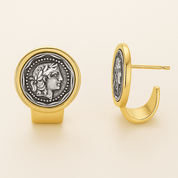 VV000000012 - S - 18K - Sovereign Seal Stud Earrings - Velora Vie