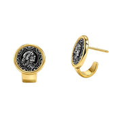 VV000000012-S-18K - Sovereign Seal Stud Earrings - Velora Vie