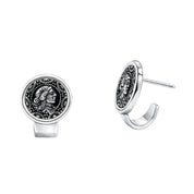 VV000000012-S-18K - Sovereign Seal Stud Earrings - Velora Vie