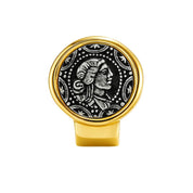 VV000000012-S-18K - Sovereign Seal Stud Earrings - Velora Vie