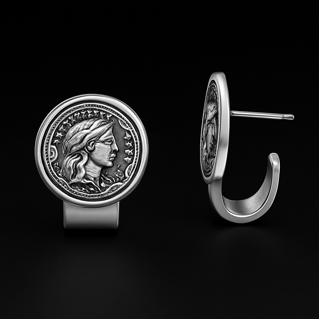 VV000000012 - S - R - Sovereign Seal Stud Earrings - Velora Vie