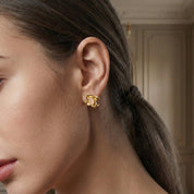 VV000000013-S-AS-18KG - Moonpetal Relic Hoop Earrings - Velora Vie