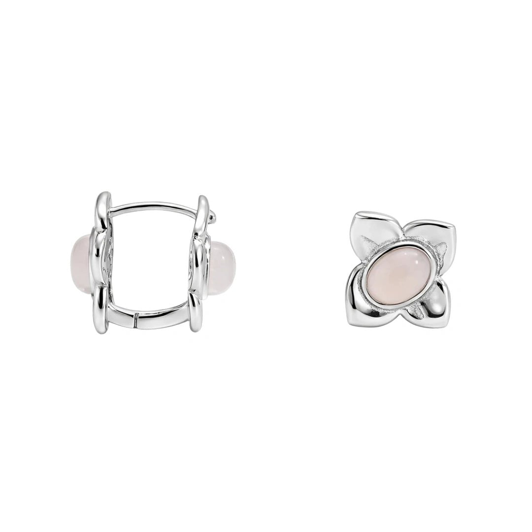 VV000000013-S-AS-18KG - Moonpetal Relic Hoop Earrings - Velora Vie