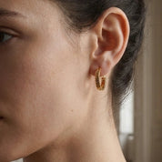 VV000000015-S-18K - The Sovereign Script Hoop Earrings - Velora Vie