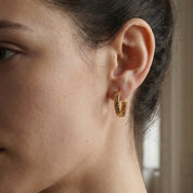 VV000000015-S-18K - The Sovereign Script Hoop Earrings - Velora Vie