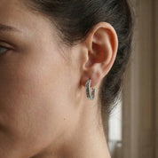 VV000000015-S-18K - The Sovereign Script Hoop Earrings - Velora Vie