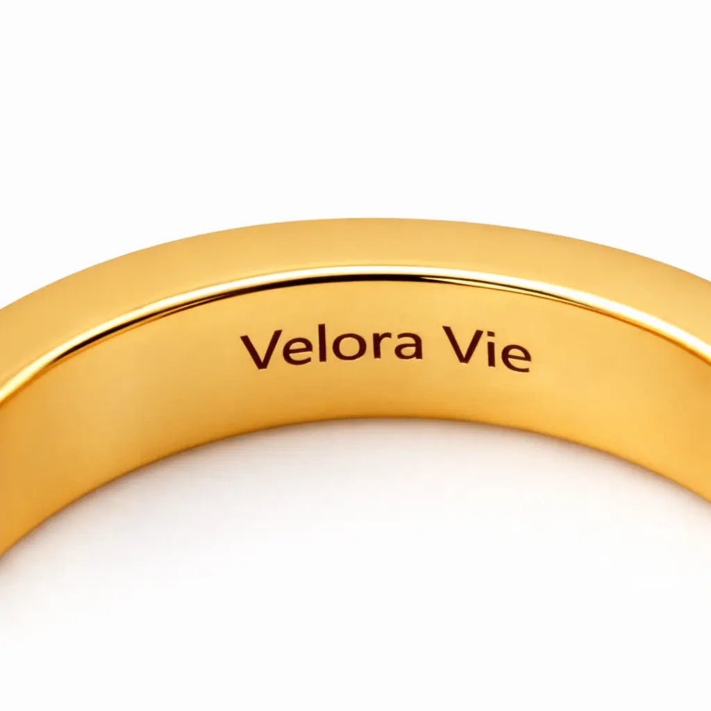 VV000000015-S-R - The Sovereign Script Hoop Earrings - Velora Vie