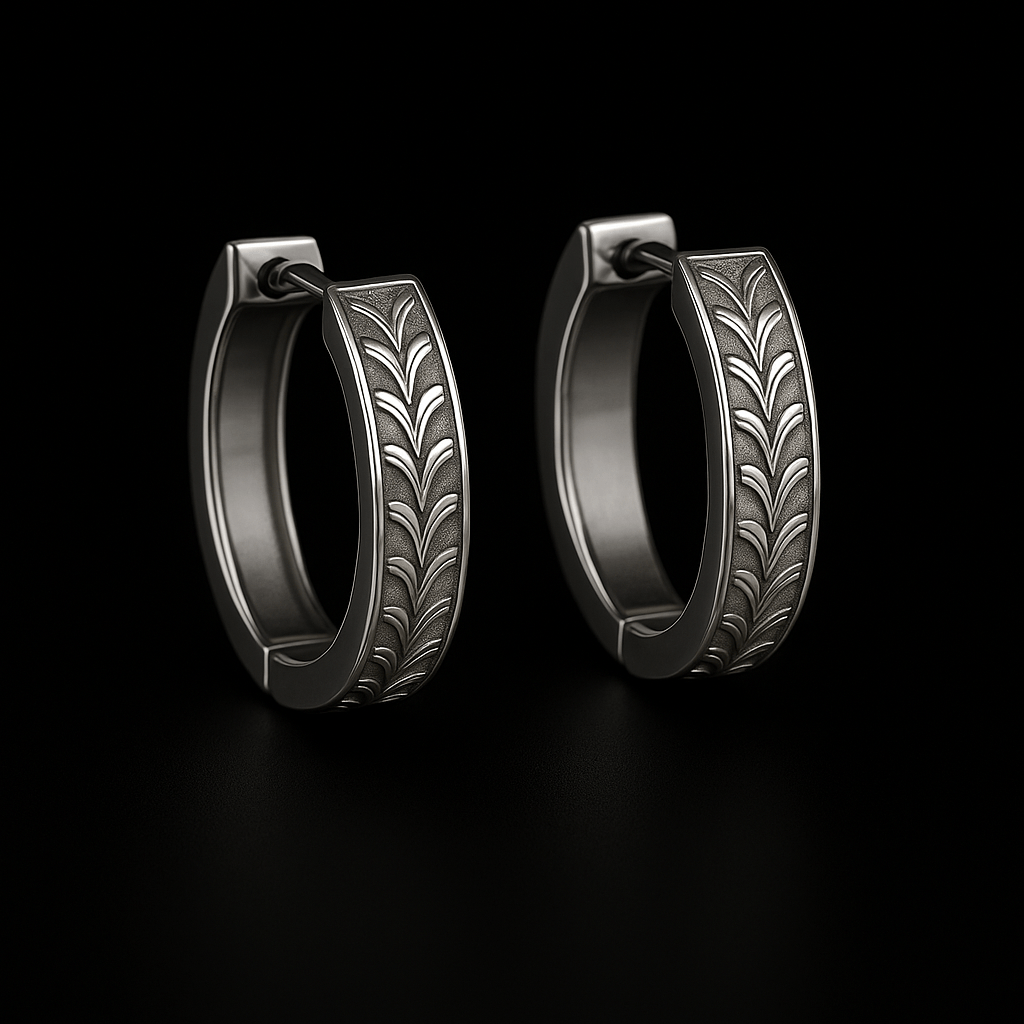 VV000000015 - S - R - The Sovereign Script Hoop Earrings - Velora Vie
