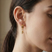 VV000000017-S-18K - Druantia’s Whisper Drop Hoops Earrings - Velora Vie
