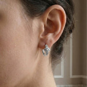 VV000000018-S-18KG - Celestine Cross Hoops Earrings - Velora Vie