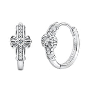 VV000000018-S-18KG - Celestine Cross Hoops Earrings - Velora Vie