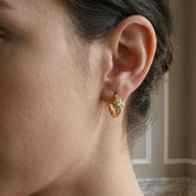 VV000000018-S-18KG - Celestine Cross Hoops Earrings - Velora Vie