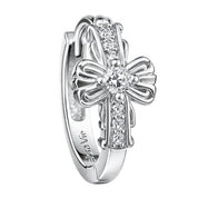 VV000000018-S-18KG - Celestine Cross Hoops Earrings - Velora Vie