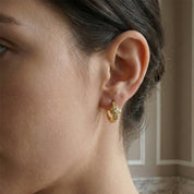 VV000000018-S-18KG - Celestine Cross Hoops Earrings - Velora Vie