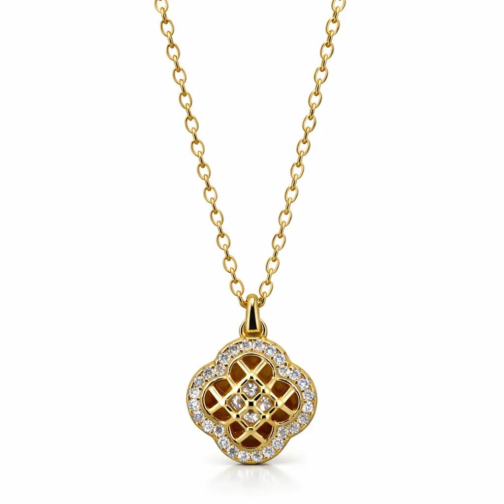 VV000000026-S-18KG - Crownclover Necklace - Velora Vie