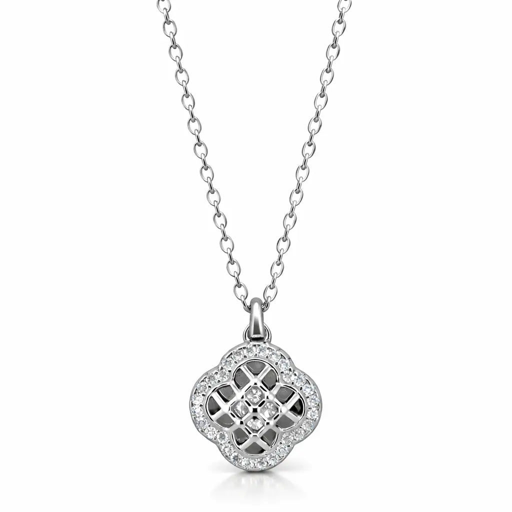 VV000000026-S-R - Crownclover Necklace - Velora Vie